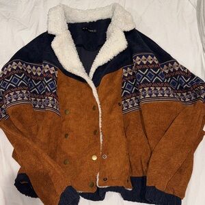 Zaful Multicolor Patterned Bomber Jacket